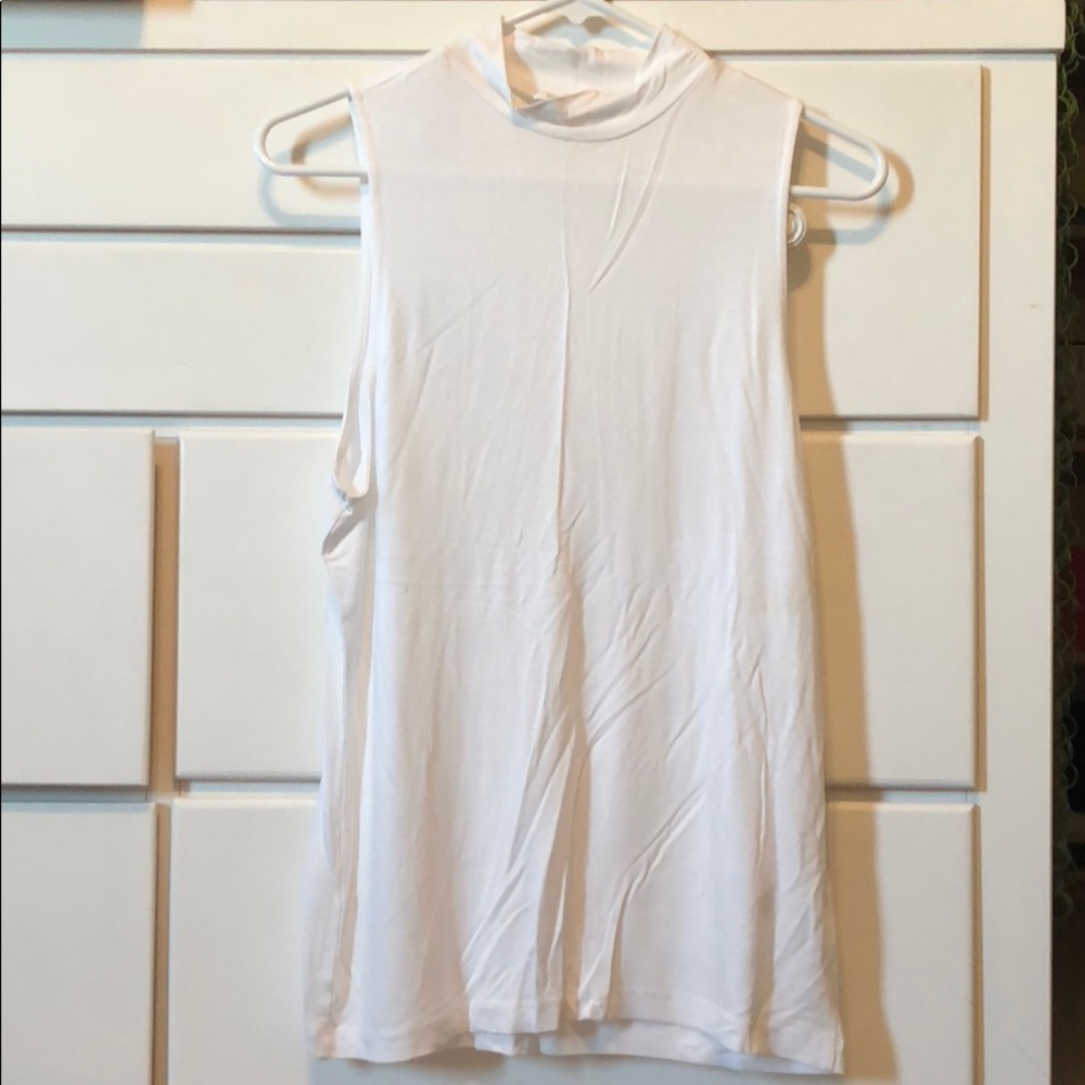 H&M Mock Neck White Tank Top